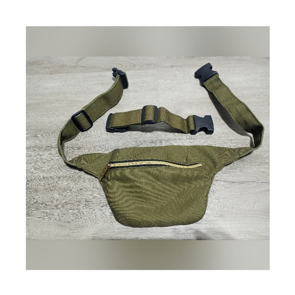 lulu dharma Small  Belt Bag With Extender Green Canvas